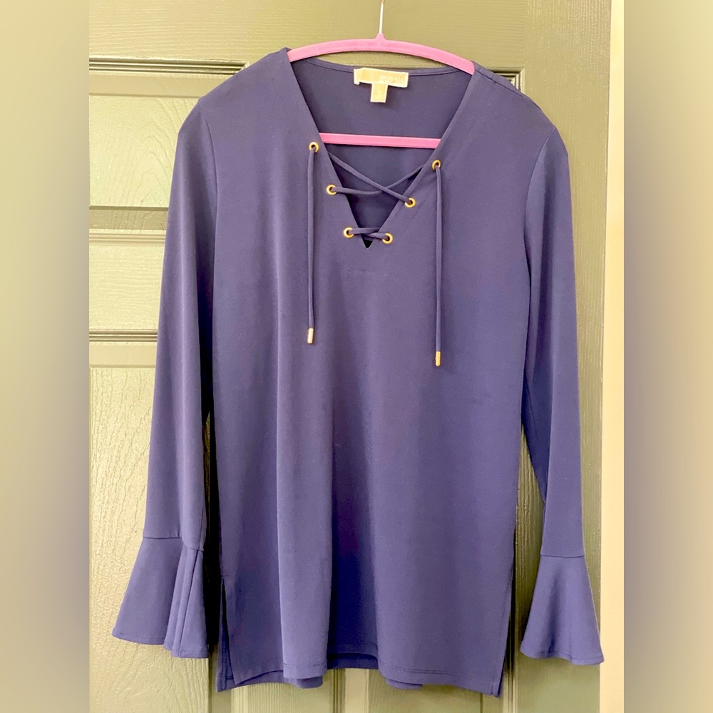 Michael Kors Tie Front Bell Sleeve Top